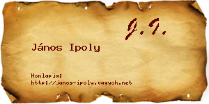 János Ipoly névjegykártya